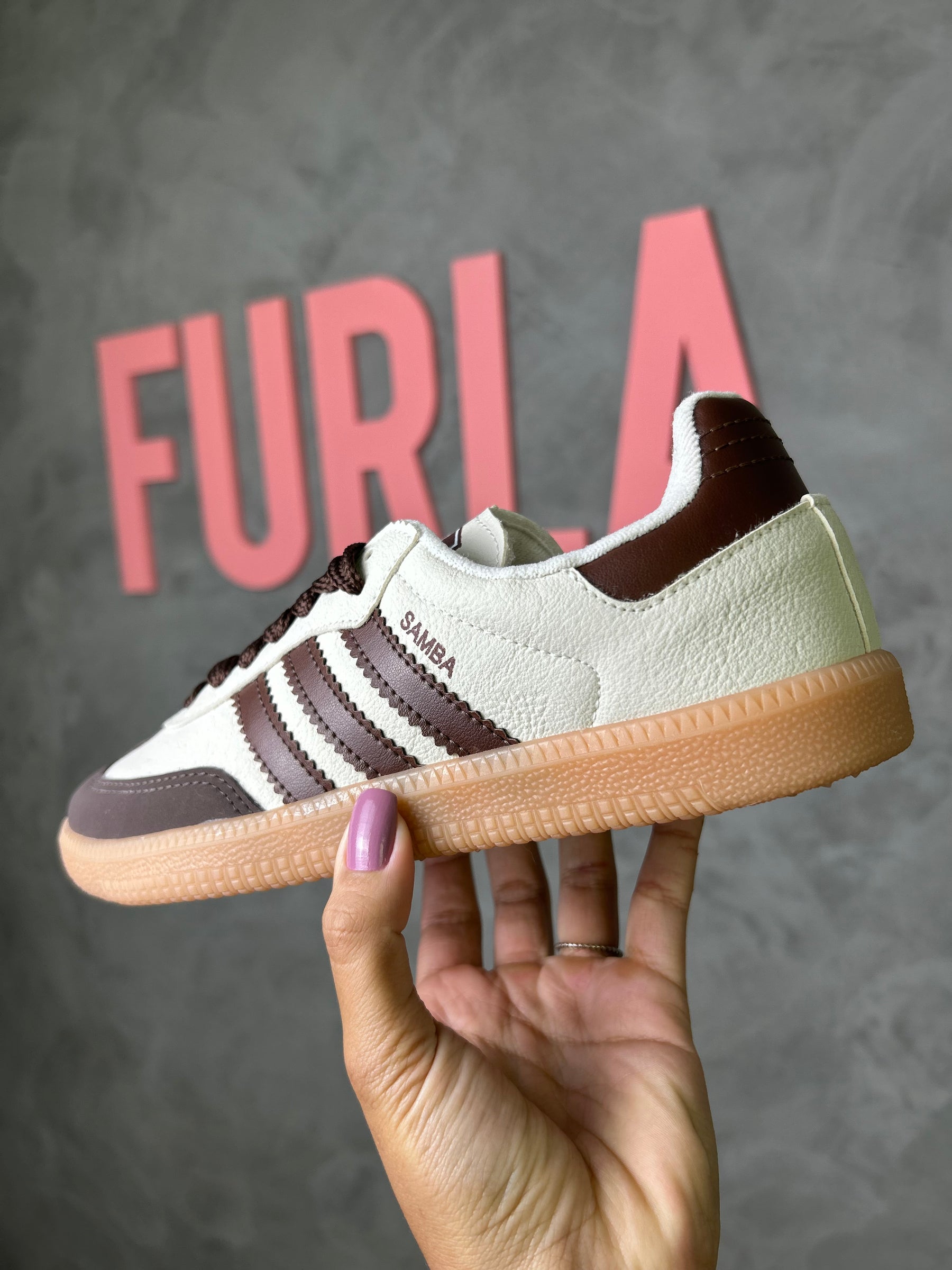 Tênis SMB - Off e Café - Couro Eco