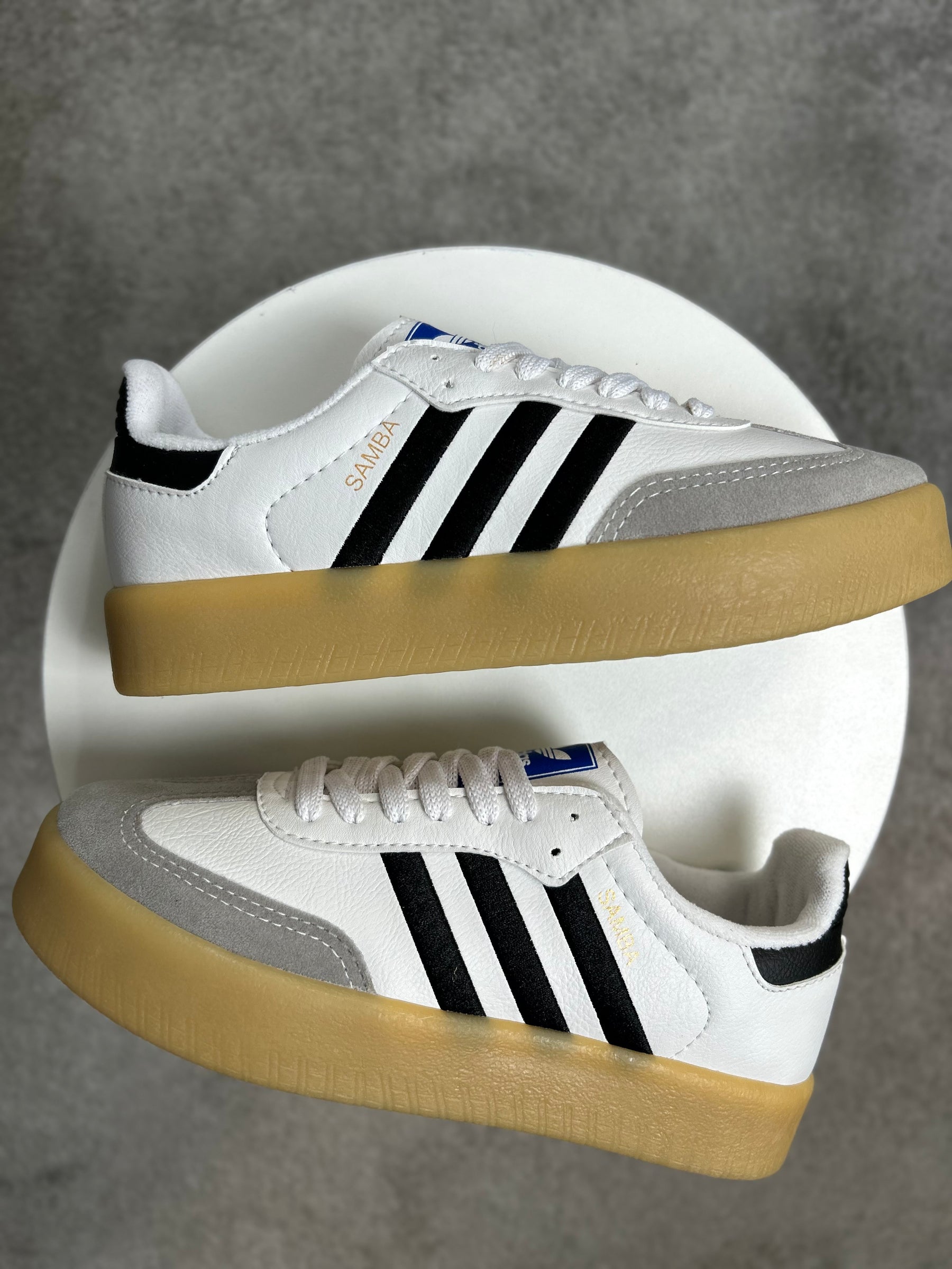 Tênis SMB Plataforma - Branco e Preto - Couro Eco