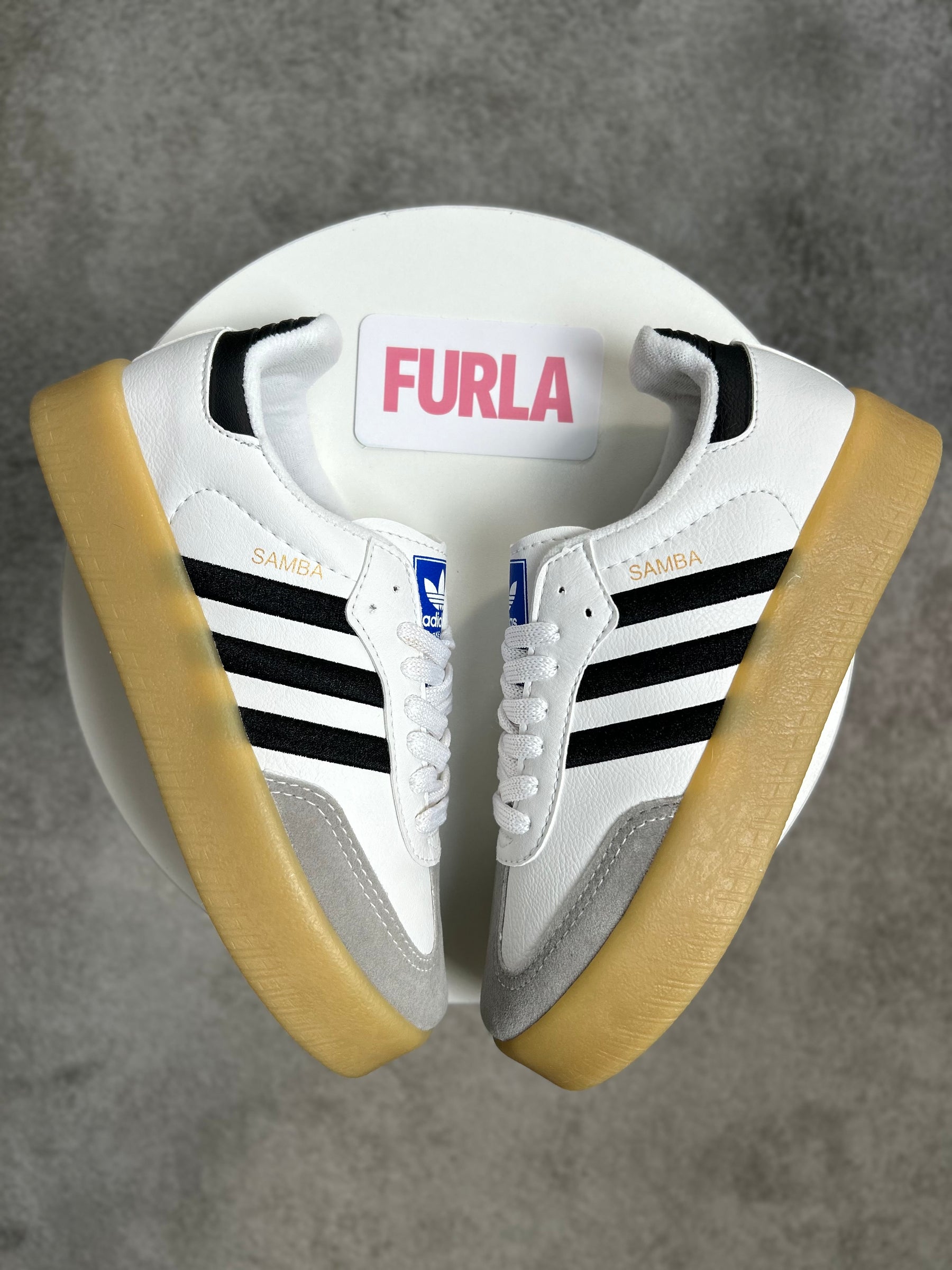 Tênis SMB Plataforma - Branco e Preto - Couro Eco