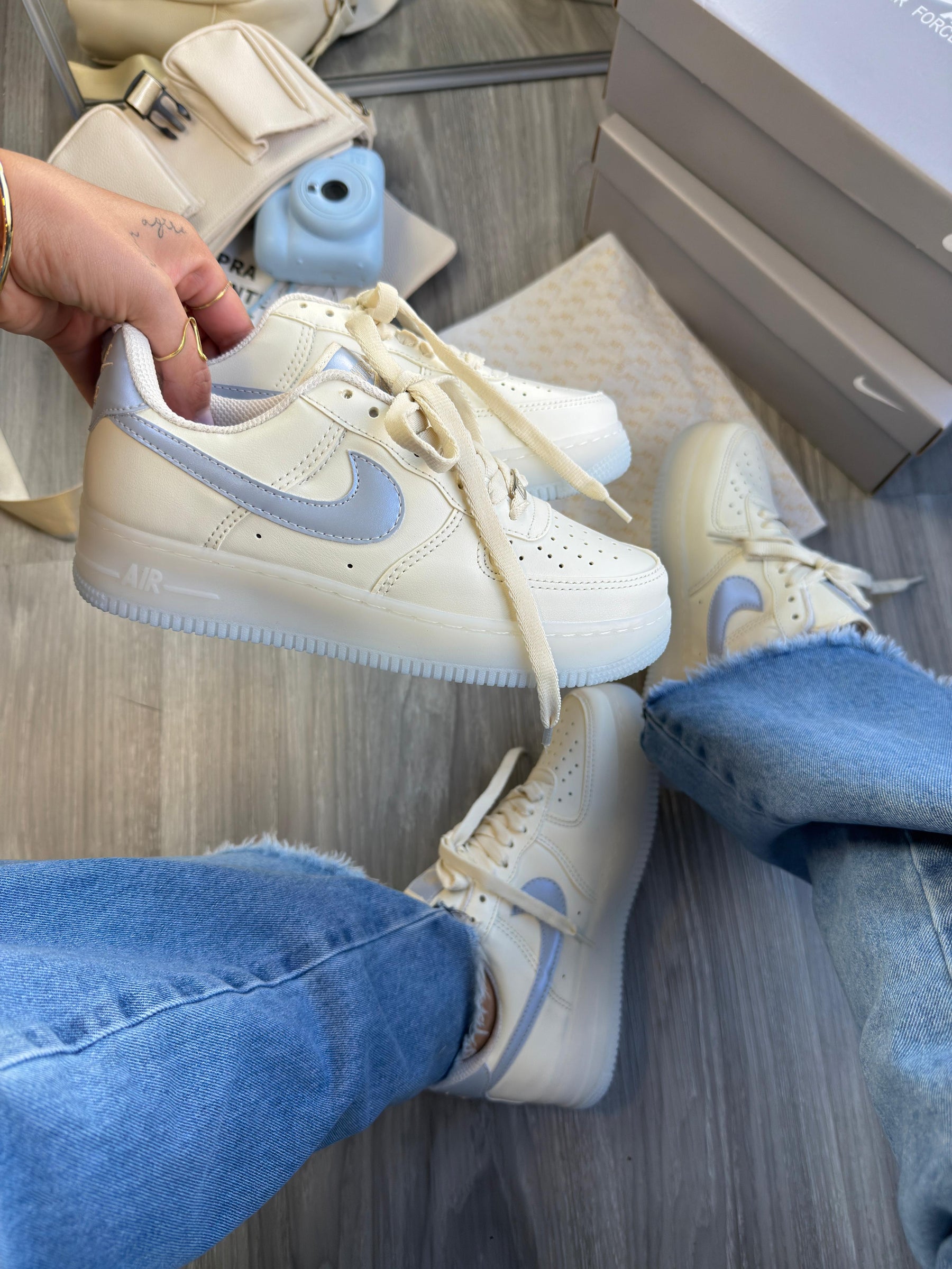 Tênis AF1 - Blue Metalic