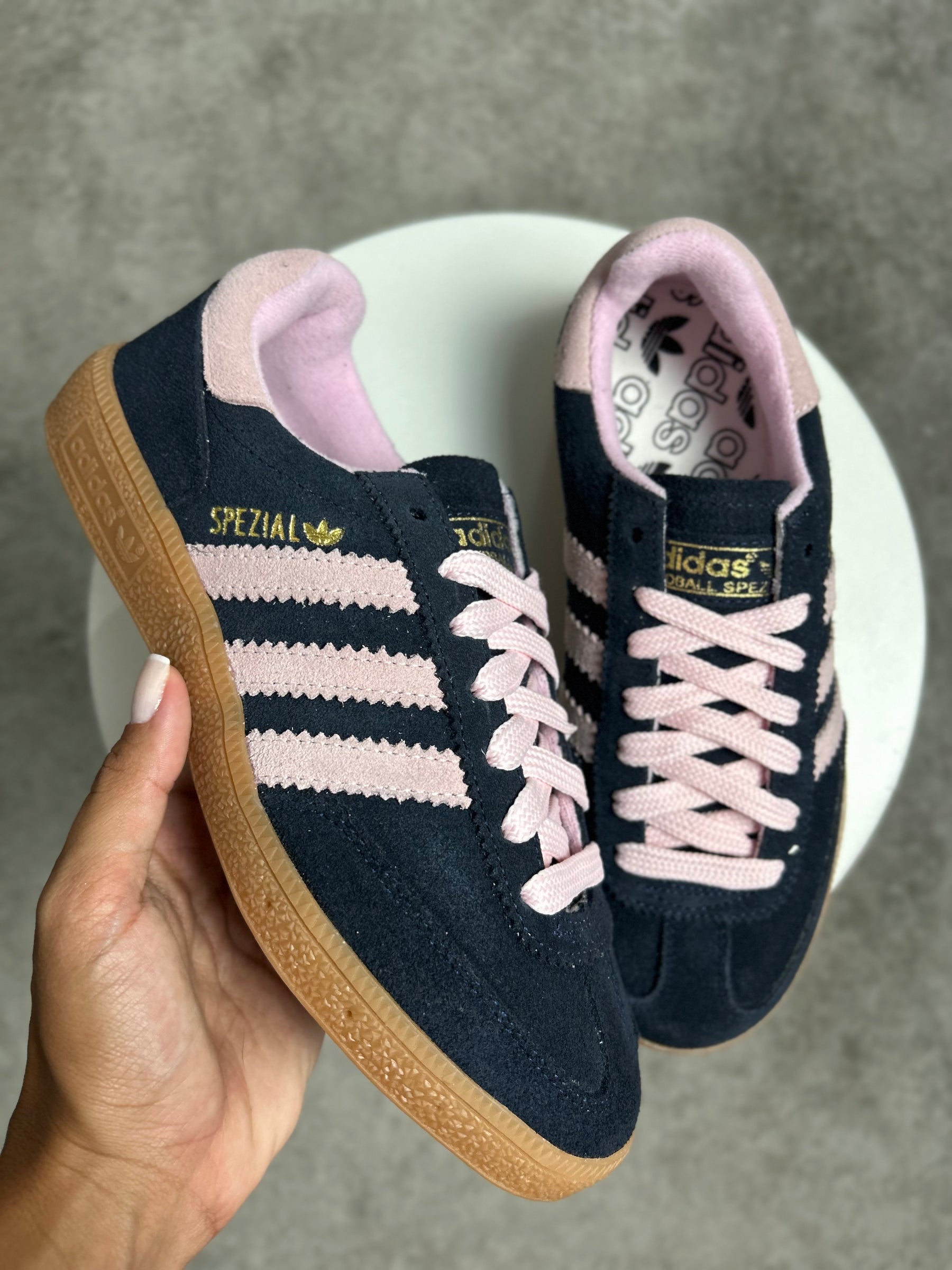 Tênis SPZ - Azul marinho e Rosa - Couro Legítimo