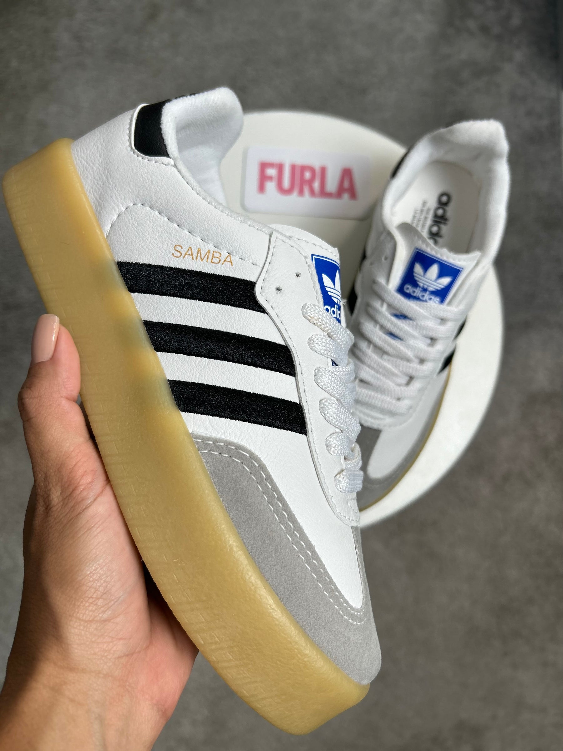 Tênis SMB Plataforma - Branco e Preto - Couro Eco