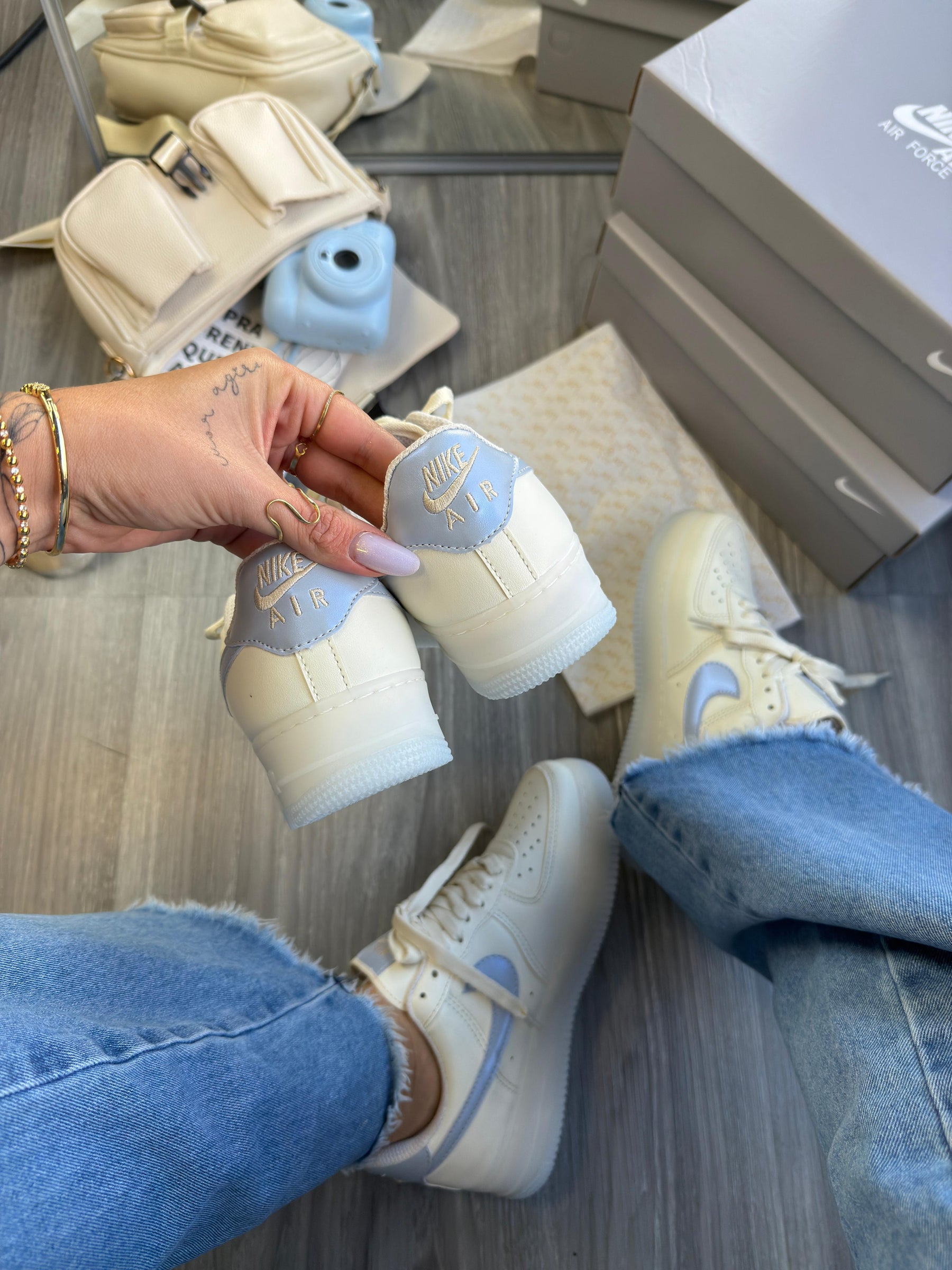 Tênis AF1 - Blue Metalic