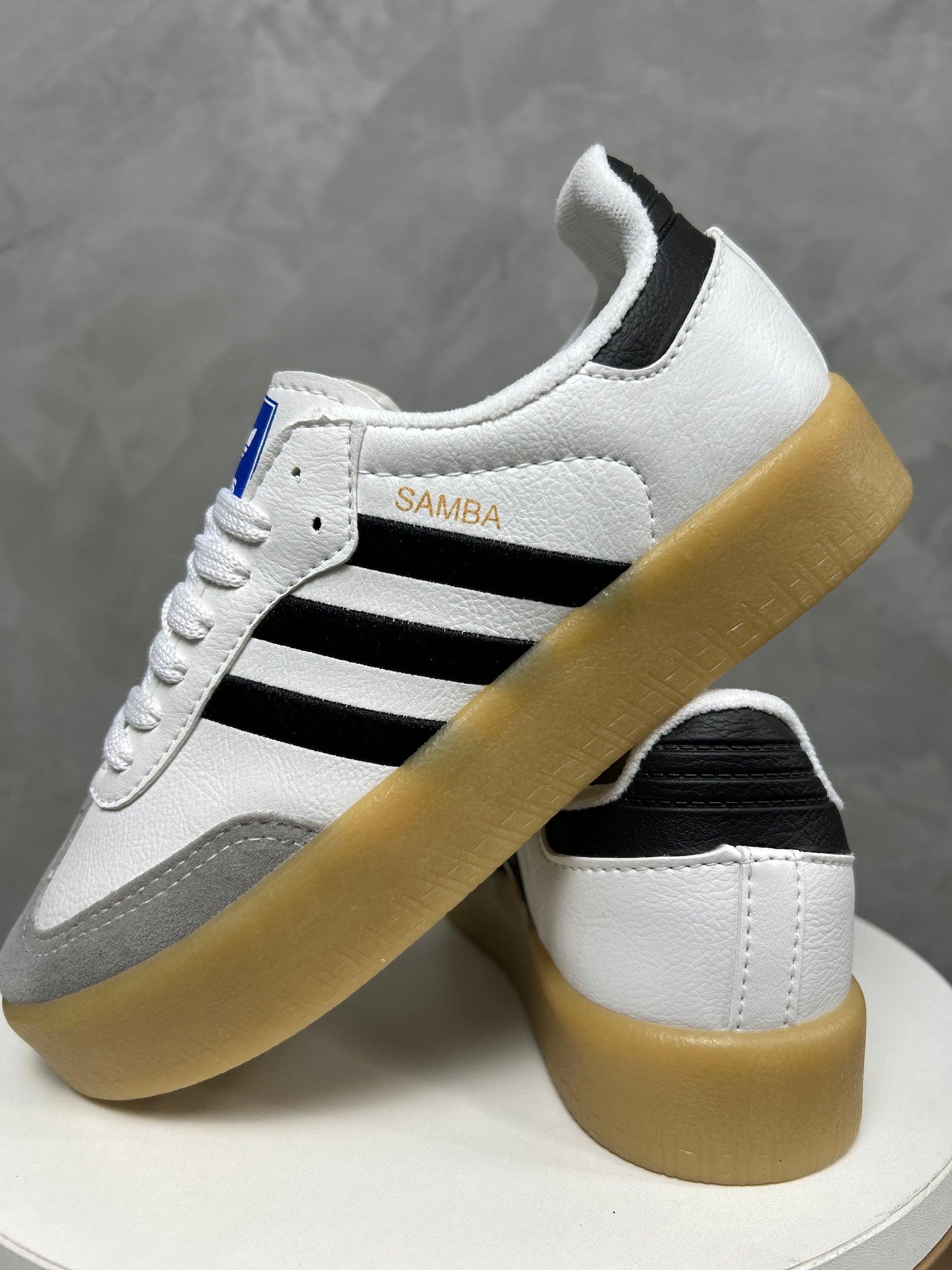 Tênis SMB Plataforma - Branco e Preto - Couro Eco