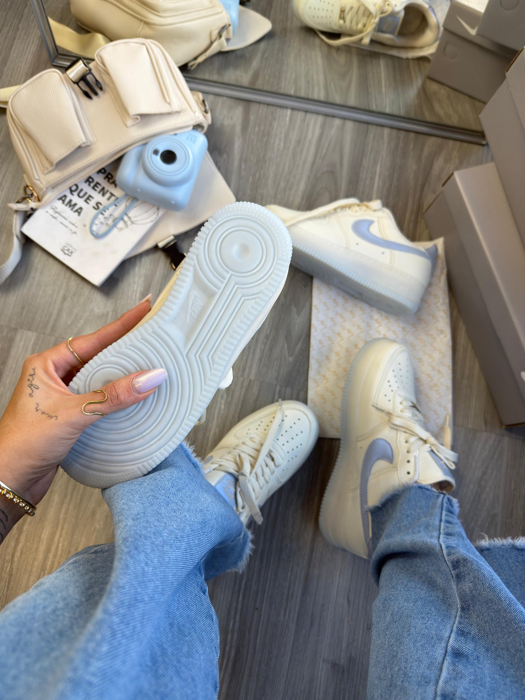 Tênis AF1 - Blue Metalic