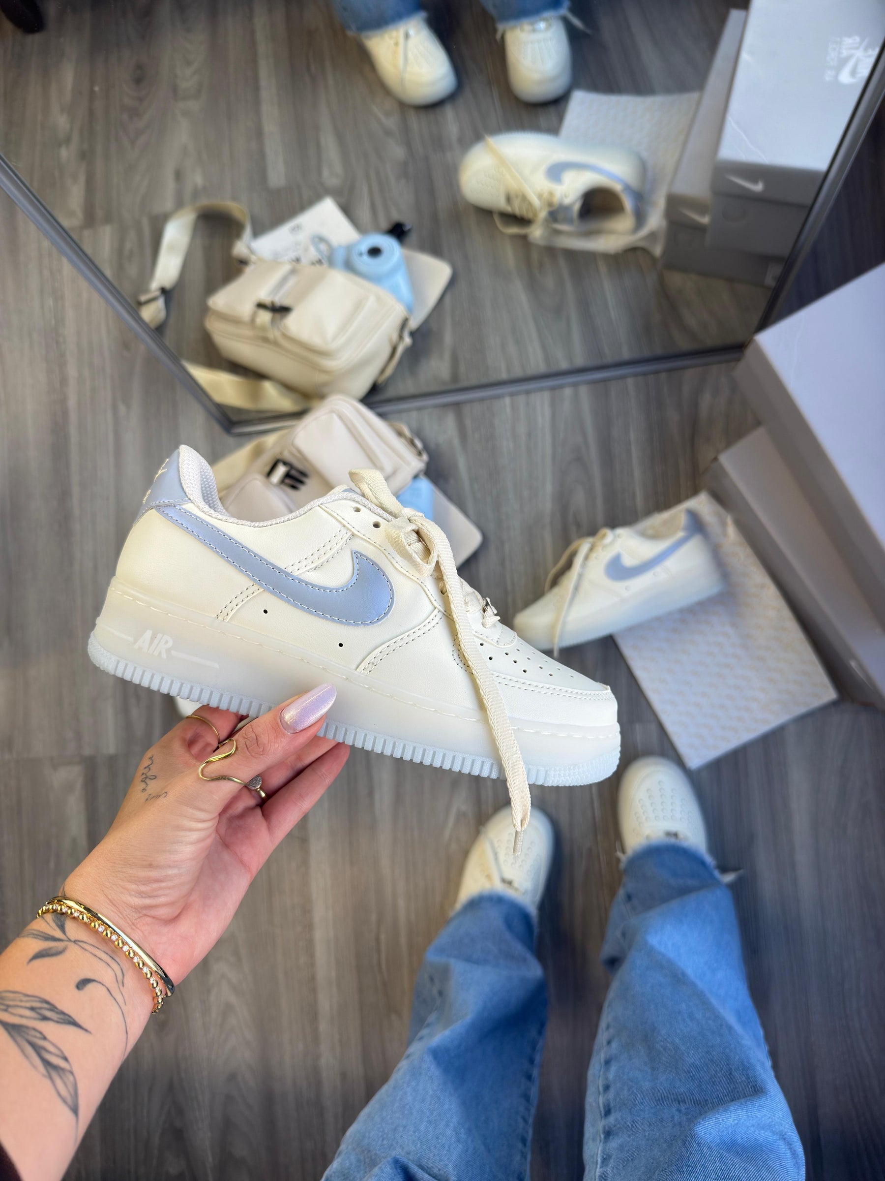 Tênis AF1 - Blue Metalic