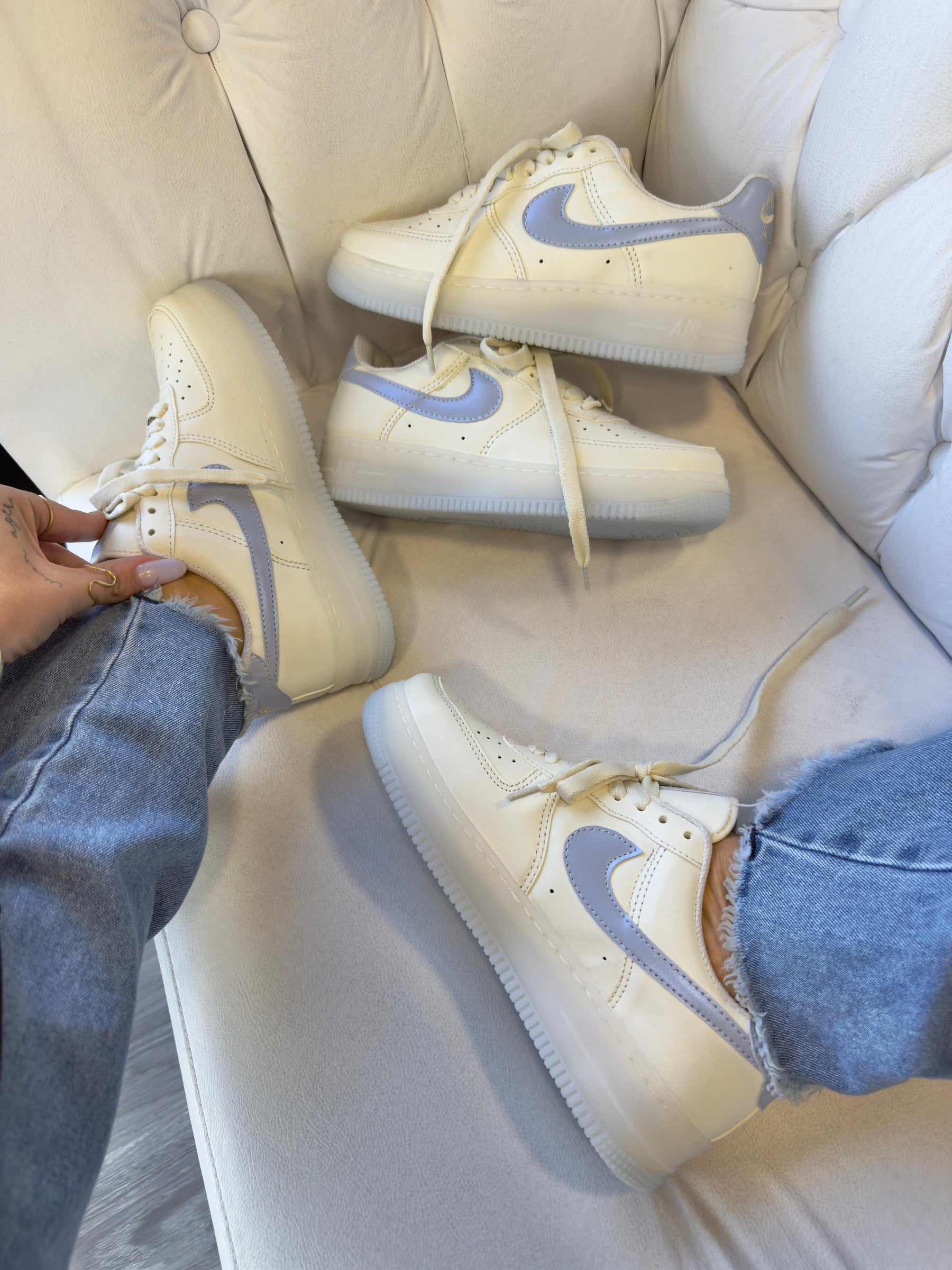 Tênis AF1 - Blue Metalic