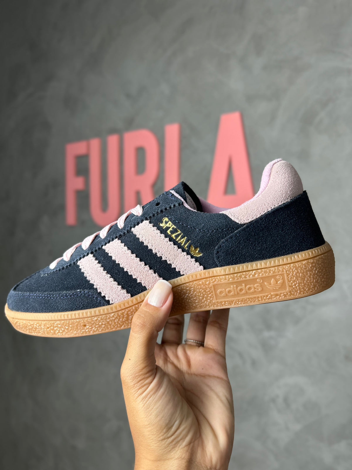 Tênis SPZ - Azul marinho e Rosa - Couro Legítimo