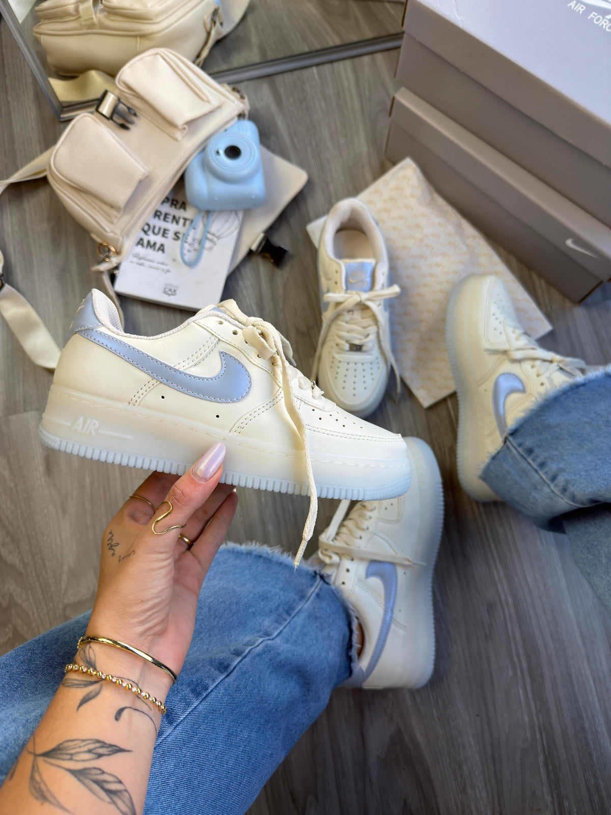 Tênis AF1 - Blue Metalic