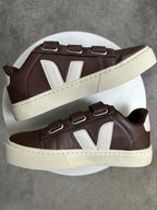 Tênis V Velcro Café - Couro Eco