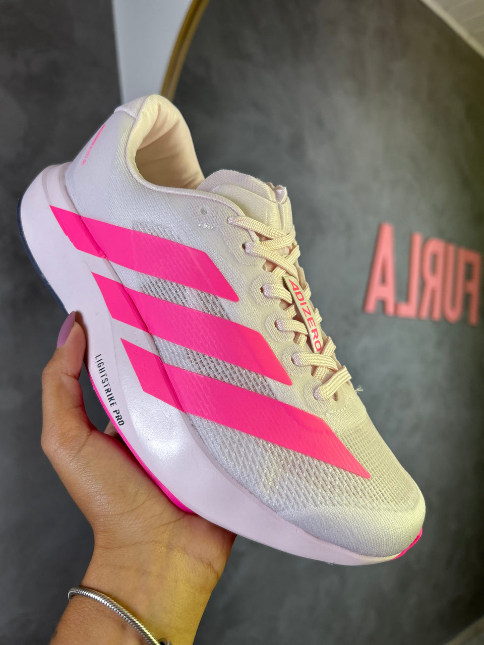 Tênis Adizero Rosa bebê e Pink