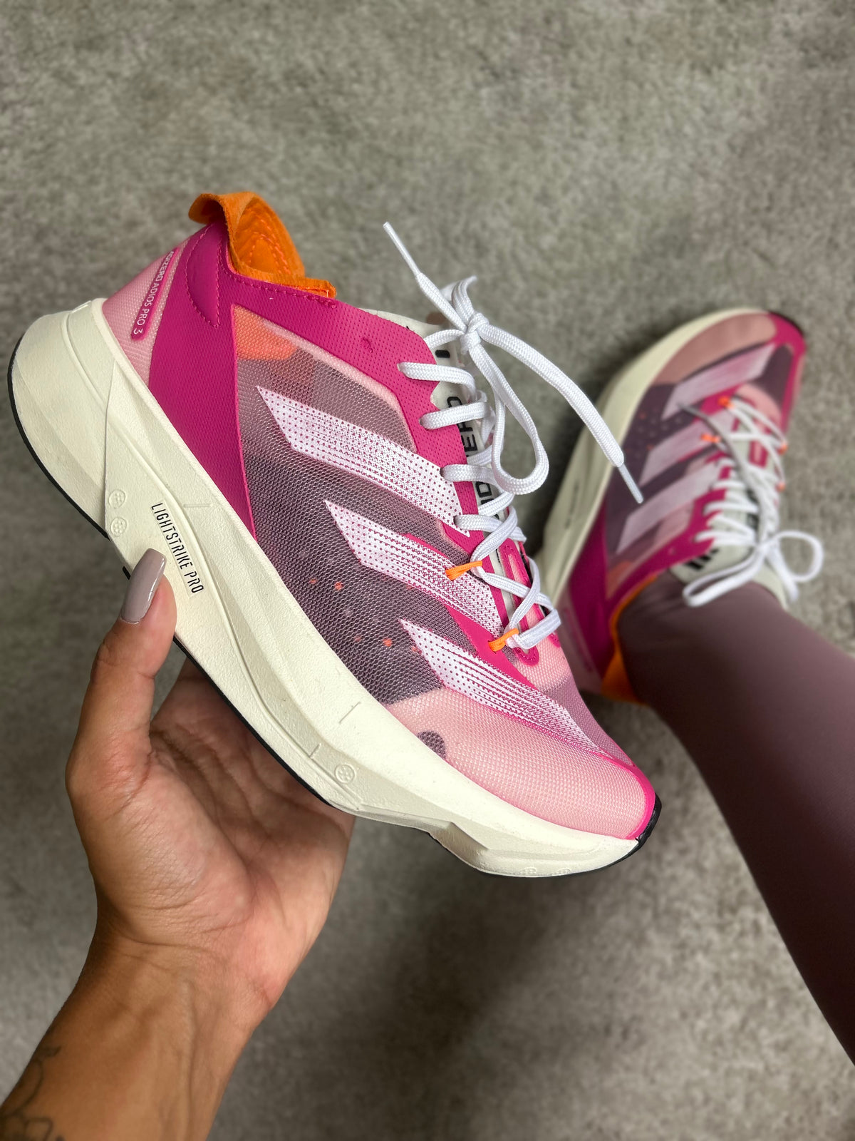 Tênis Adizero Pro3 - Pink e Laranja