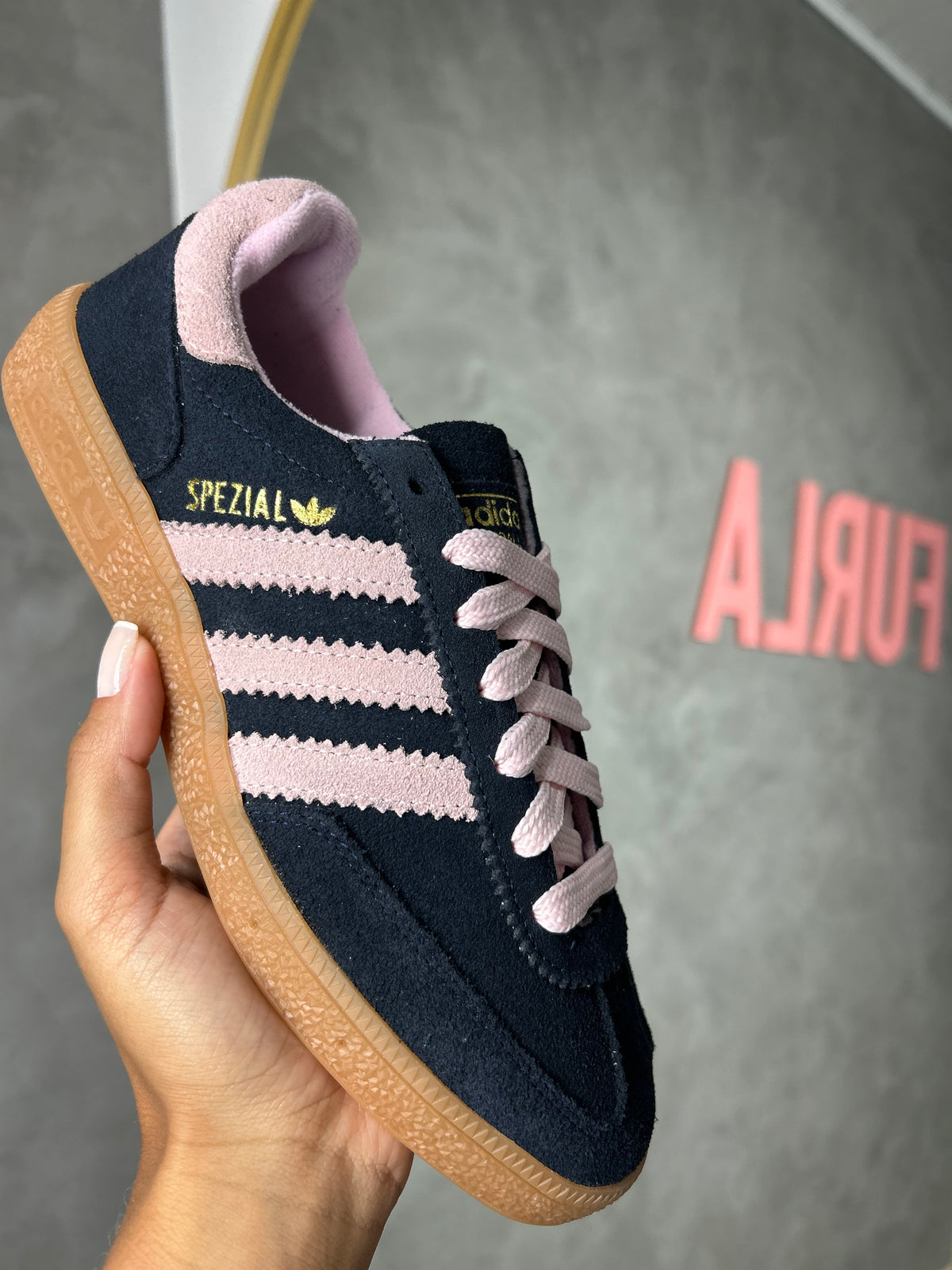 Tênis SPZ - Azul marinho e Rosa - Couro Legítimo