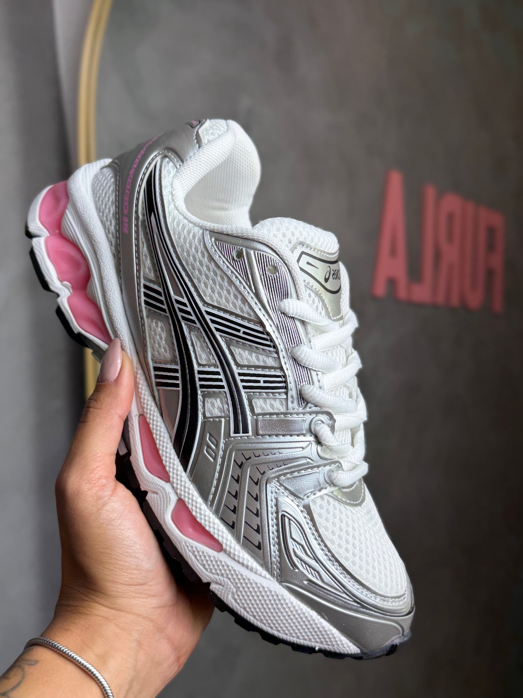 Tênis Asi Gel Hay 14 - Branco e Rosa