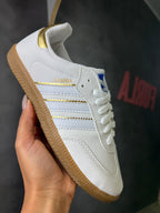 Tênis SMB - Branco e Dourado - Couro Eco