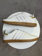 Tênis SMB - Branco e Dourado - Couro Eco