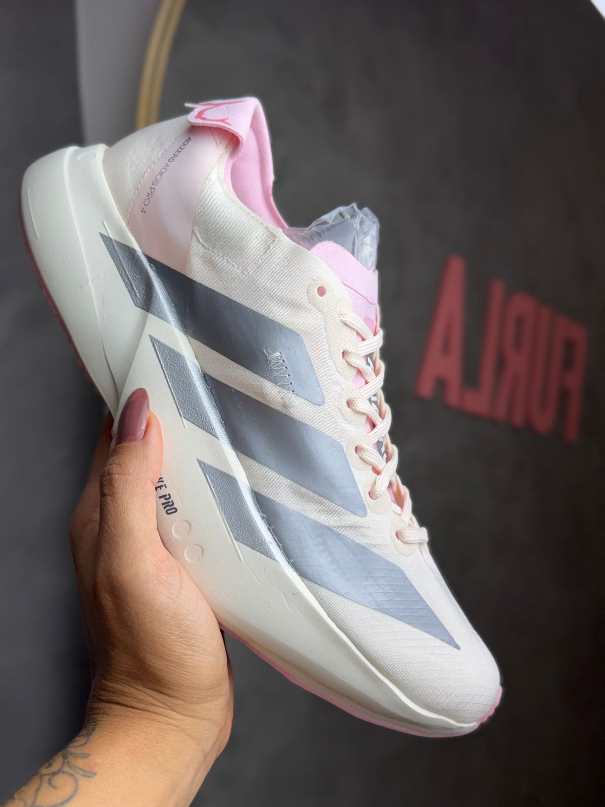 Tênis Adizero Pro4 - Branco/Prata/Rosa